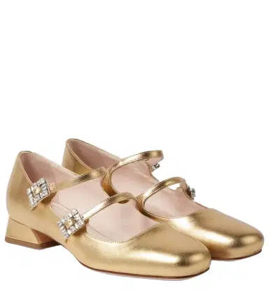 Roger Vivier Très Vivier metallic leather Mary Jane pumps | Thumbnail 1