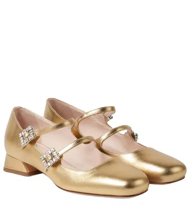 Roger Vivier Très Vivier metallic leather Mary Jane pumps