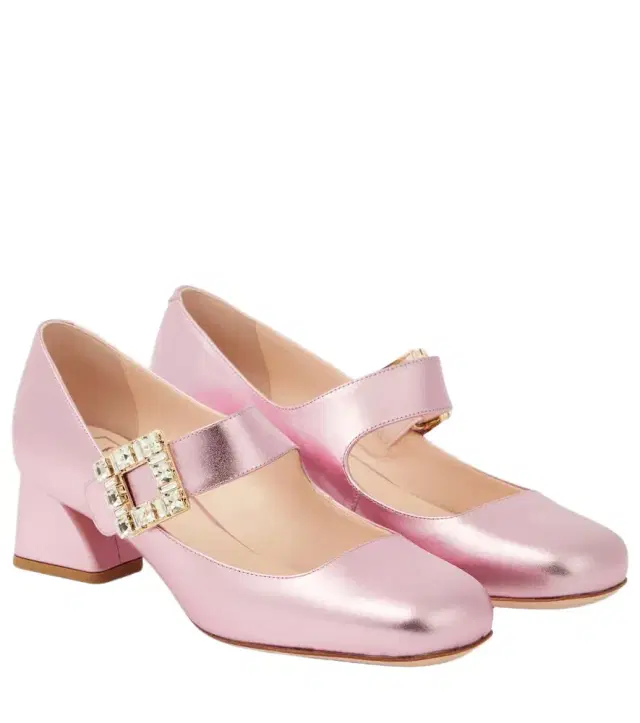 Roger Vivier Très Vivier metallic leather Mary Jane pumps