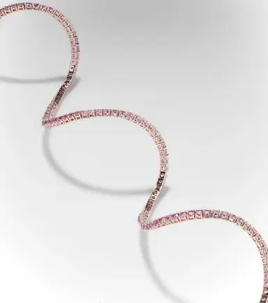 Roxanne First 14kt rose gold tennis necklace with sapphires | Thumbnail 5