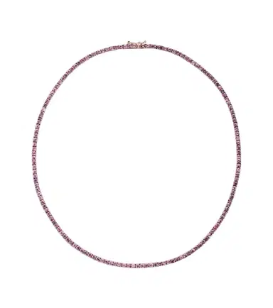 Roxanne First 14kt rose gold tennis necklace with sapphires | Thumbnail 1