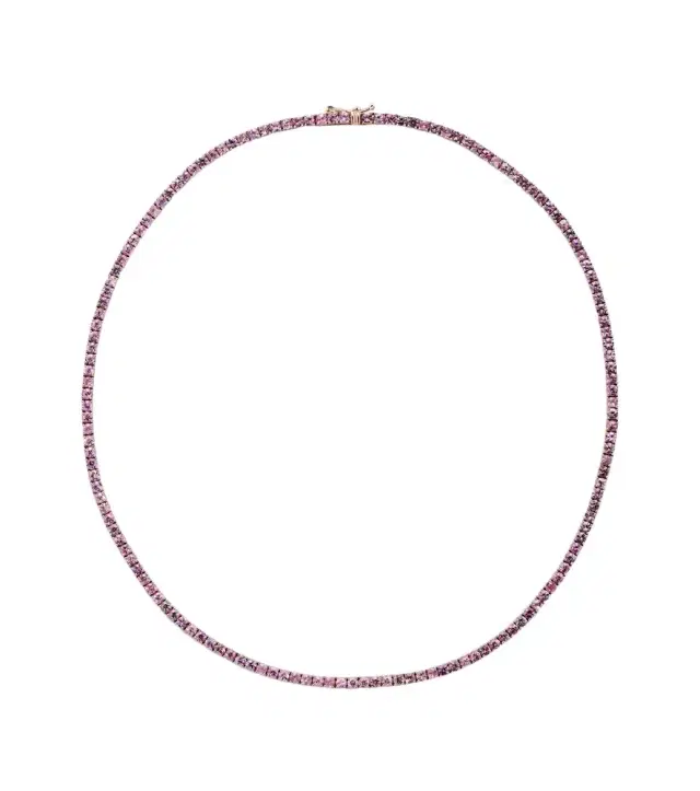 Roxanne First 14kt rose gold tennis necklace with sapphires