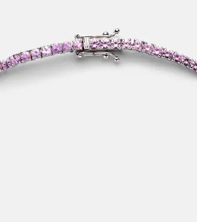 Roxanne First 14kt white gold tennis necklace with sapphires | Thumbnail 2