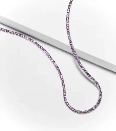 Roxanne First 14kt white gold tennis necklace with sapphires | Thumbnail 6