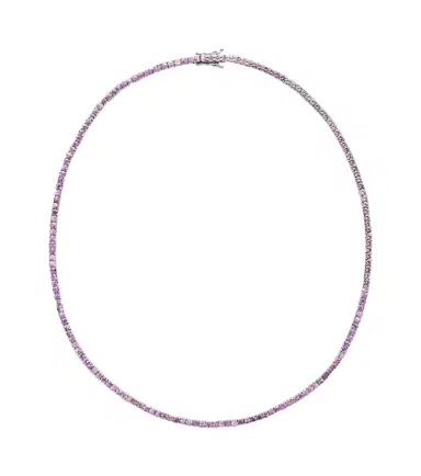 Roxanne First 14kt white gold tennis necklace with sapphires | Thumbnail 1