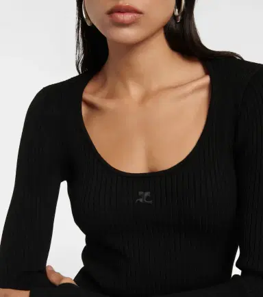 Courreges Courrèges Ribbed-knit jersey minidress | Thumbnail 3
