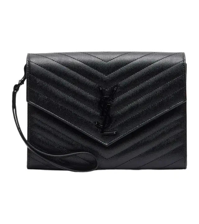 Saint Laurent Cassandre matelassé leather clutch