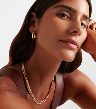 Anita Ko Meryl 18kt yellow gold hoop earrings | Thumbnail 4