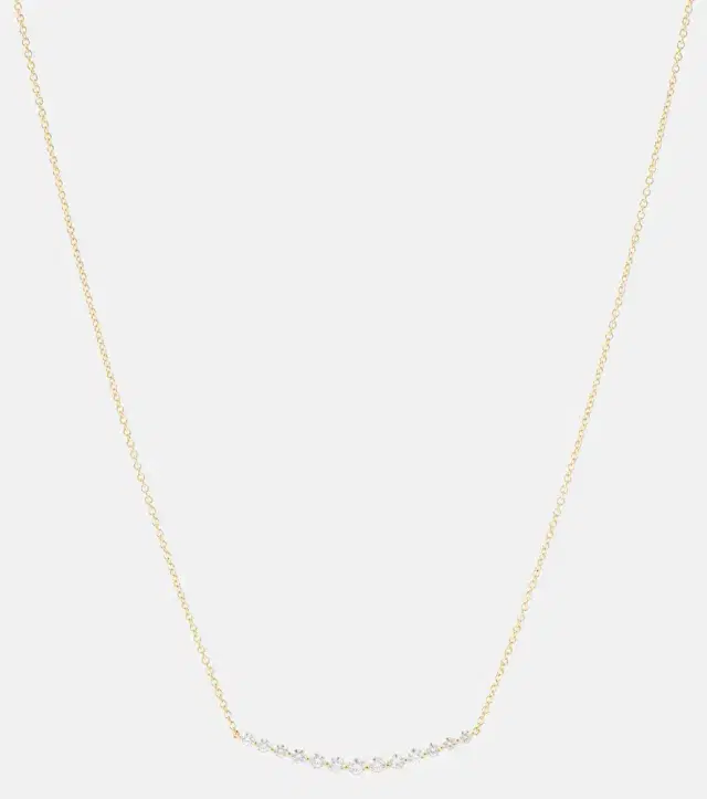 Anita Ko Crescent 18kt yellow gold necklace with diamonds