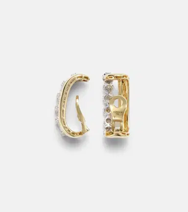 YEPREM Golden Strada 18kt gold and 18kt white gold clip-on earrings with diamonds | Thumbnail 2 YEPREM Golden Strada 18kt gold and 18kt white gold clip-on earrings with diamonds | Thumbnail 2
