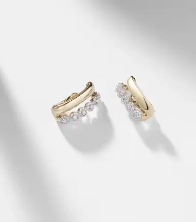 YEPREM Golden Strada 18kt gold and 18kt white gold clip-on earrings with diamonds | Thumbnail 5 YEPREM Golden Strada 18kt gold and 18kt white gold clip-on earrings with diamonds | Thumbnail 5