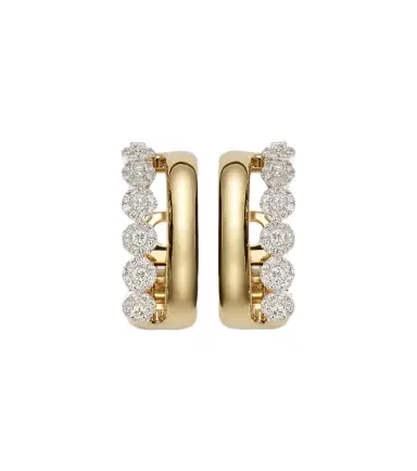 YEPREM Golden Strada 18kt gold and 18kt white gold clip-on earrings with diamonds | Thumbnail 1 YEPREM Golden Strada 18kt gold and 18kt white gold clip-on earrings with diamonds | Thumbnail 1
