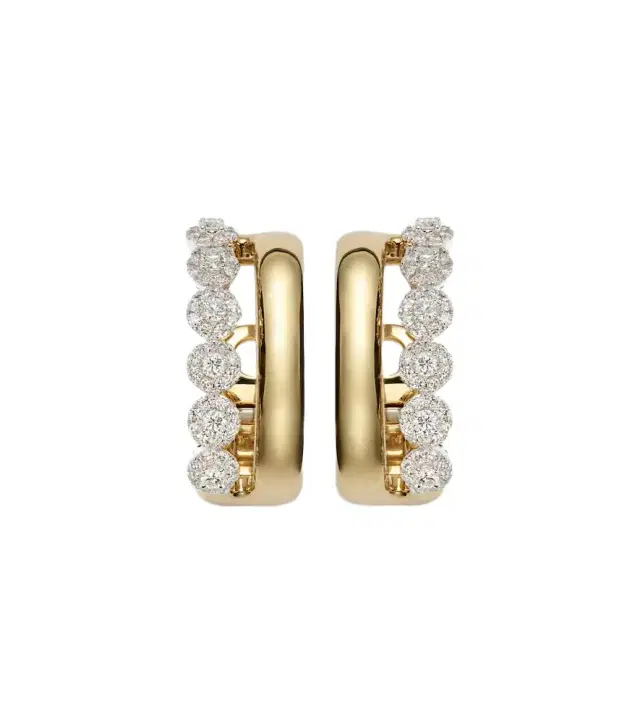 Yeprem Golden Strada 18kt gold and 18kt white gold clip-on earrings with diamonds