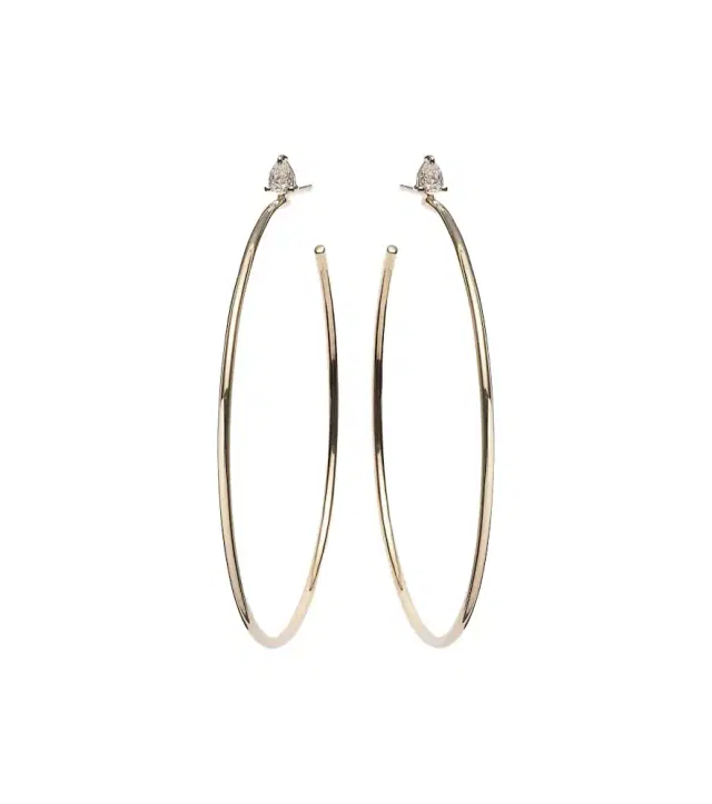 18kt gold hoop earrings with diamonds