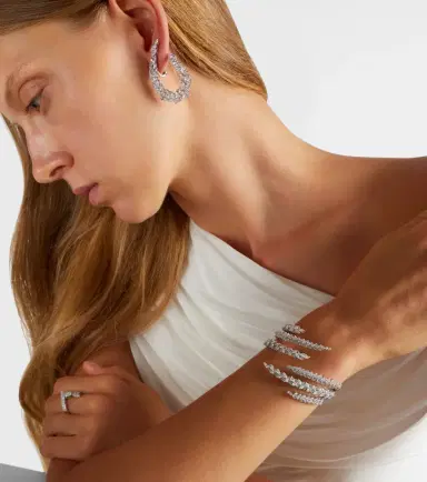 YEPREM Y-Couture 18kt white gold bangle with diamonds | Thumbnail 3