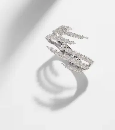 YEPREM Y-Couture 18kt white gold bangle with diamonds | Thumbnail 5