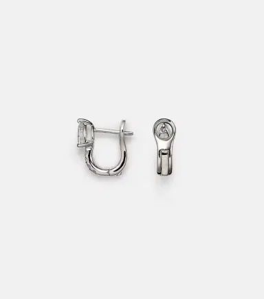 Anita Ko 18kt white gold huggies with diamonds | Thumbnail 2