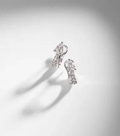 Anita Ko 18kt white gold huggies with diamonds | Thumbnail 5