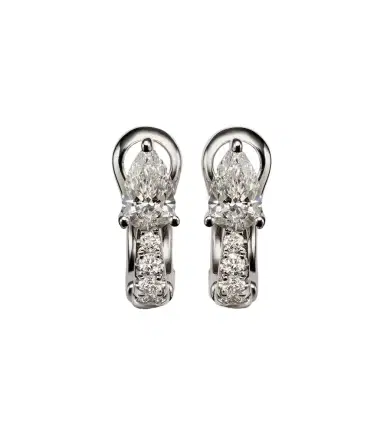 Anita Ko 18kt white gold huggies with diamonds | Thumbnail 1