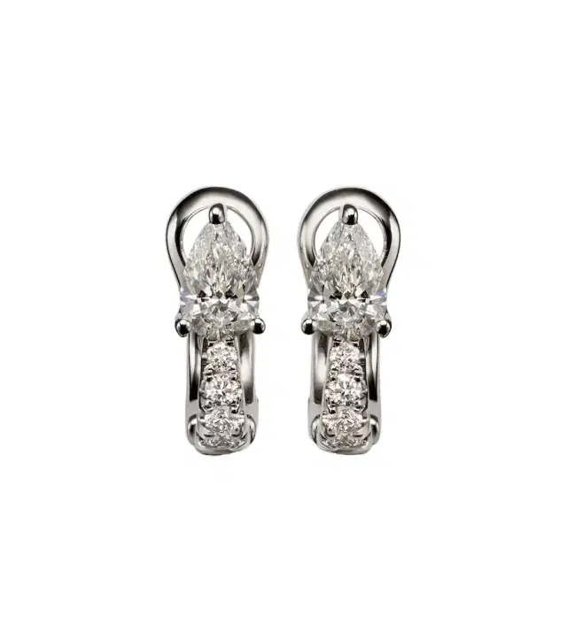 Anita Ko 18kt white gold huggies with diamonds