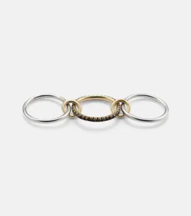 Spinelli Kilcollin Tigris 18kt gold and sterling silver ring with black diamonds | Thumbnail 2