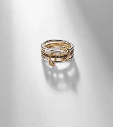 Spinelli Kilcollin Tigris 18kt gold and sterling silver ring with black diamonds | Thumbnail 6
