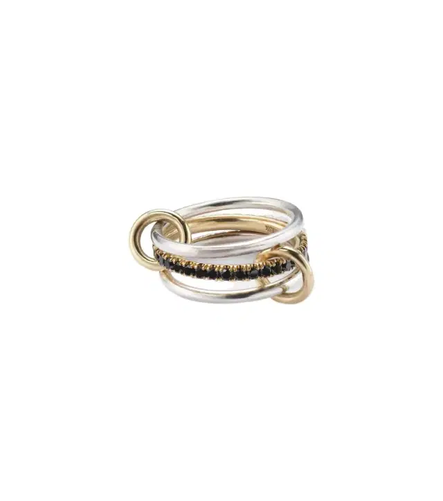 Spinelli Kilcollin Tigris 18kt gold and sterling silver ring with black diamonds