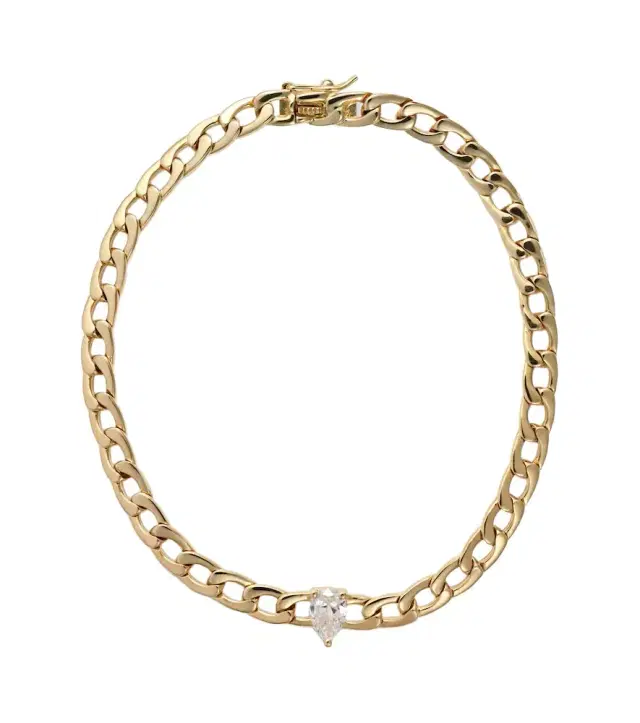 Anita Ko 18kt gold chain bracelet with diamond