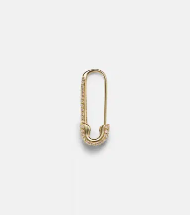 Anita Ko Safety Pin 18kt gold single earring with diamonds | Thumbnail 2