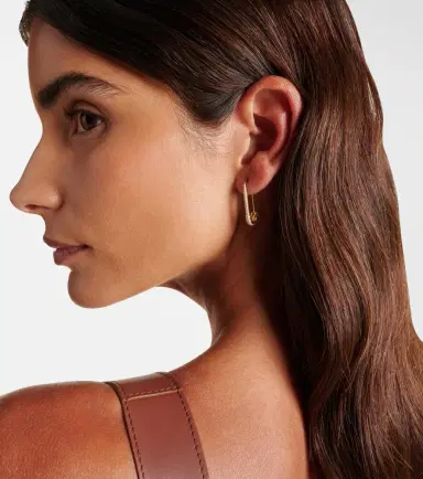 Anita Ko Safety Pin 18kt gold single earring with diamonds | Thumbnail 3