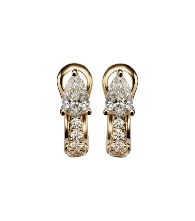 Anita Ko 18kt gold huggies with diamonds