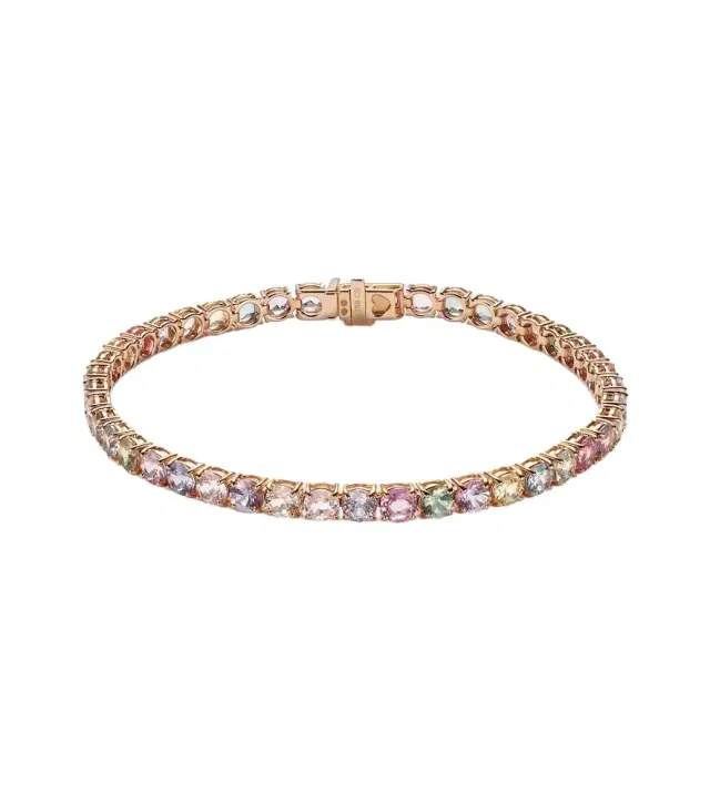 Essentials Rivière 18kt rose gold bracelet with sapphires