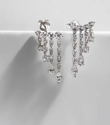 Anita Ko Rain Small 18kt white gold drop earrings with diamonds | Thumbnail 5
