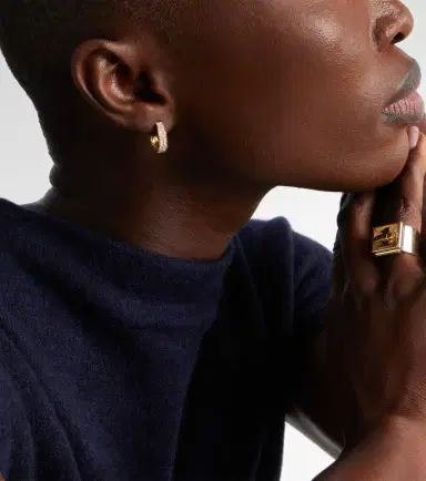 Anita Ko Meryl Small 18kt gold hoop earrings with diamonds | Thumbnail 3 Anita Ko Meryl Small 18kt gold hoop earrings with diamonds | Thumbnail 3