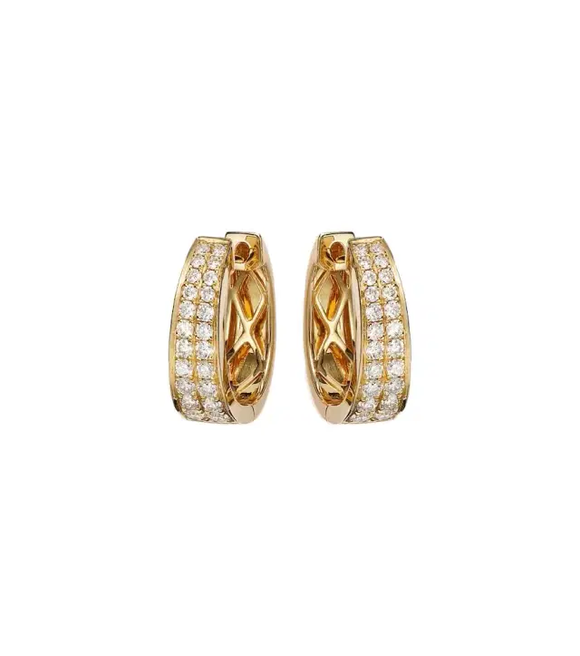 Meryl Small 18kt gold hoop earrings with diamonds