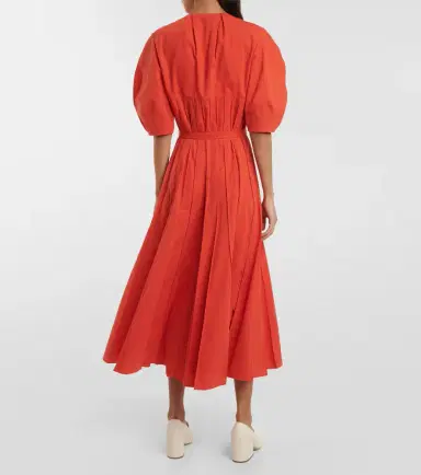 Gabriela Hearst Caden puff-sleeve cotton midi dress | Thumbnail 4