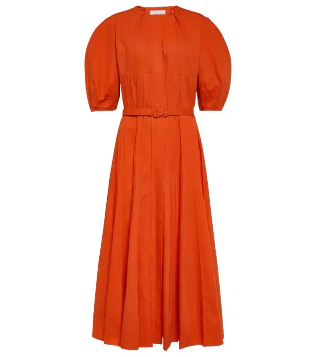 Gabriela Hearst Caden puff-sleeve cotton midi dress