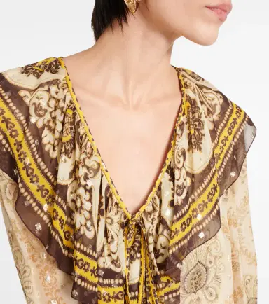 Etro Ruffled paisley silk-blend blouse | Thumbnail 4