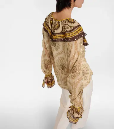 Etro Ruffled paisley silk-blend blouse | Thumbnail 5