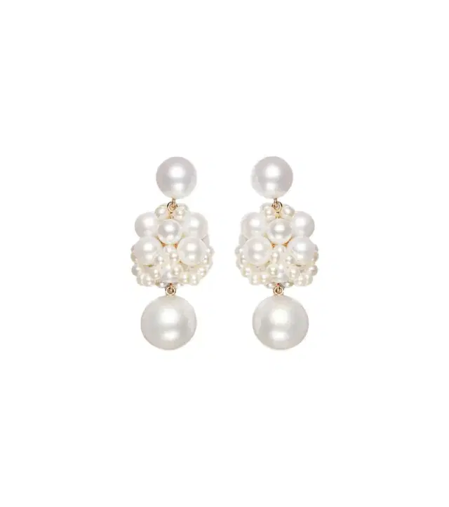 Sophie Bille Brahe Dora Perle 14kt gold drop earrings with pearls