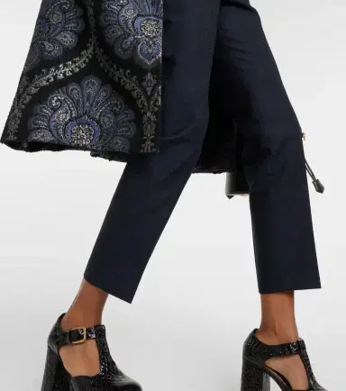 Etro Printed cotton-blend jacquard slim pants | Thumbnail 5