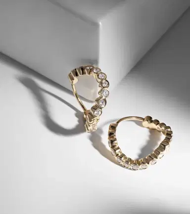 Sophie Bille Brahe Petit Courant 18kt gold hoop earrings with diamonds | Thumbnail 5 Sophie Bille Brahe Petit Courant 18kt gold hoop earrings with diamonds | Thumbnail 5
