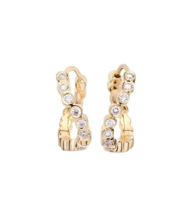 Sophie Bille Brahe Petit Courant 18kt gold hoop earrings with diamonds | Thumbnail 1 Sophie Bille Brahe Petit Courant 18kt gold hoop earrings with diamonds | Thumbnail 1