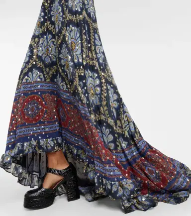 Etro Paisley silk jacquard maxi skirt | Thumbnail 3