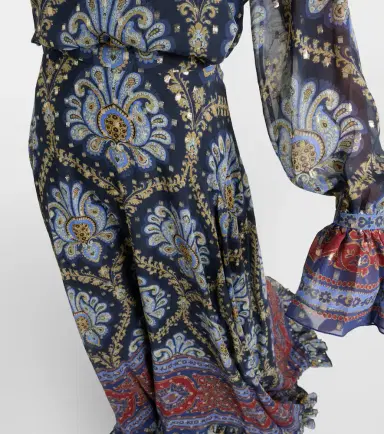 Etro Paisley silk jacquard maxi skirt | Thumbnail 4