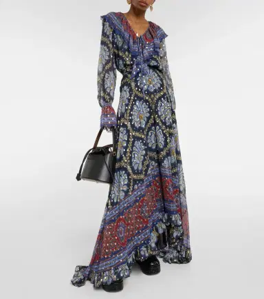 Etro Paisley silk jacquard maxi skirt | Thumbnail 5
