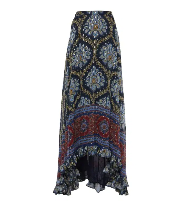 Etro Paisley silk jacquard maxi skirt
