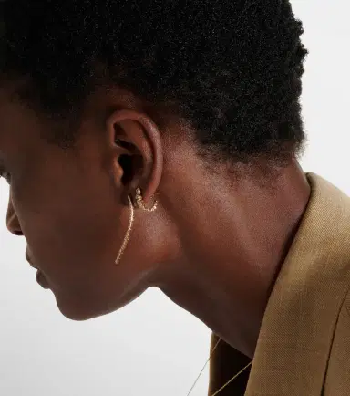 Sophie Bille Brahe Boucle Ensemble Petite 18kt gold single earring with diamonds | Thumbnail 3