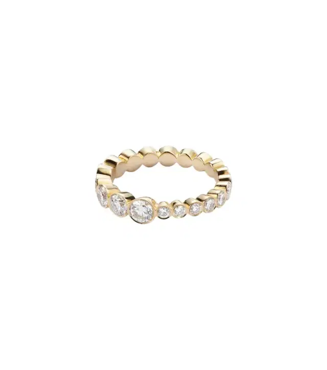 Sophie Bille Brahe Ensemble Croissant 18kt gold ring with diamonds