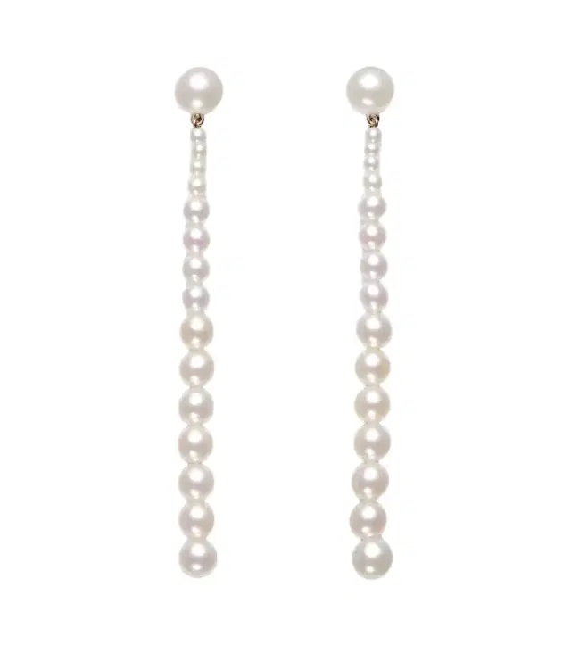Sophie Bille Brahe Piazza 18kt gold drop earrings with freshwater pearls